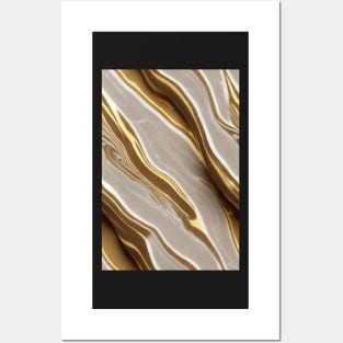 Gild Marble White and Gold Stone Pattern Texture #3 Posters and Art